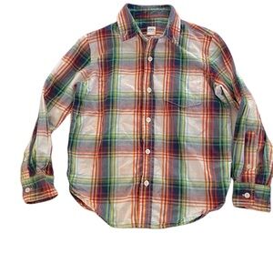 EUC boys GAP plaid button down shirt